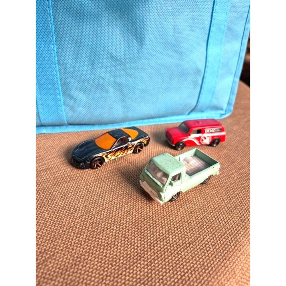 MATCHBOX LOT OF 3 LOOSE DIECAST CARS -56 CHEVY PANEL TRUCK, BENZ CORVETTE
